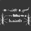 Assorted Weapon Models Including Rifles Knives And Tactical Combat Gear
