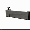 Modern Reception Desk With Marble Textured Surface Wooden Base And Table Lamp