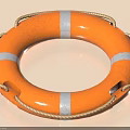 Orange Lifebuoy With Silver Stripes And Rope Design For Daily Use