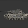Armored Military Tank Featuring Metallic Tracks Cannon Turret And Vintage Design