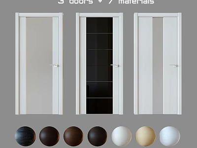 Modern Swing Door Design Featuring 3 Door Styles and 7 Material Options 3d model