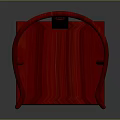 Red Chinese Traditional Wooden Chair With Curved Back And Armrest Design