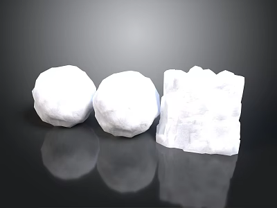 Three White Spheres And One Cube Practical Household Items For Daily Use 3d model