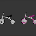 Colorful Children's Tricycles Showcased in Assorted Bright Hues on Reflective Surface