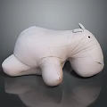 Soft White Hippo Shaped Plush Cushion Decorative Home Living Household Item
