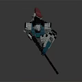 White Blue Red Gundam Model Standing With Long Rifle Green Red Head And 08 Marking