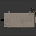Aged Electrical Appliance with Rusted Surface Fan Grille and Portable Wheels