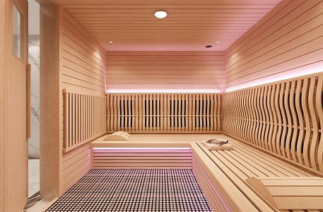 sauna room khan steam room style 3d model