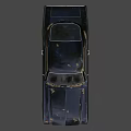 Vintage Black Muscle Car With Illuminated Headlights Classic Design And Metallic Finish