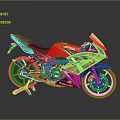 Yamaha Red And Black Sport Motorcycle With White Accents Black Seat Yellow Rimmed Wheels Streamlined