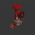 Practical Household Red Valve With Metal Body Red Handwheel And Connection Parts