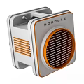 Bonelli Industrial Ventilation Fan With White And Orange Grille Design And Side Slots