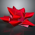 Elegant Shiny Red Decorative Bow With Glossy Ribbon For Gift Decoration