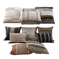 Modern Nordic Pillow Modern Combination of linen Cotton and linen fabric 3d model