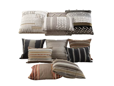 Modern Nordic Pillow Modern Combination of linen Cotton and linen fabric 3d model