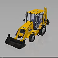 Yellow Construction Loader Model With Front Bucket Enclosed Cab And Reflective Surface 3d model