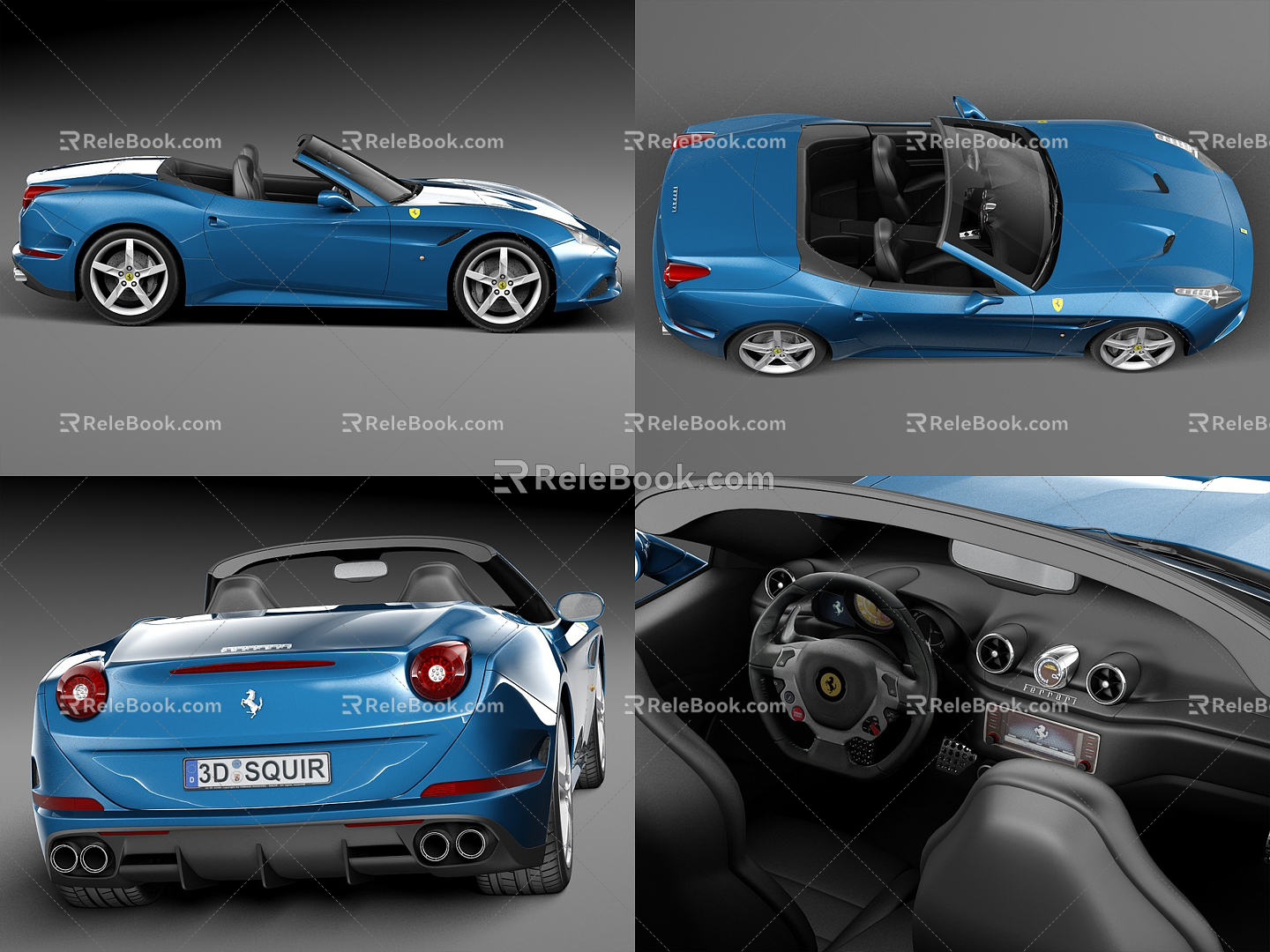 Hyundai sports car Ferrari Convertible 3d model