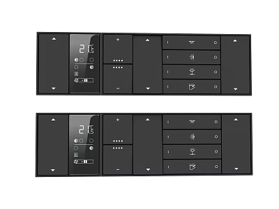Black Kitchen Appliance Control Panels With Digital Display Buttons And Icons 3d model