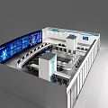 Modern Monitoring Room Intelligent Control Office 3d model