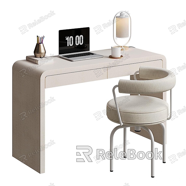 Modern desk desk and chair combination model