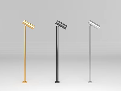 Modern Floor Standing Decorative Lights in Gold Black Silver with Sleek Extended Head 3d model