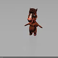 Cute Cartoon Red Pony Character With Brown Mane Standing Pose 3D Model Design 3d model