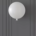 Modern White Round Wall Light Mounted On Gray Striped Wall For Interior Decoration 3d model
