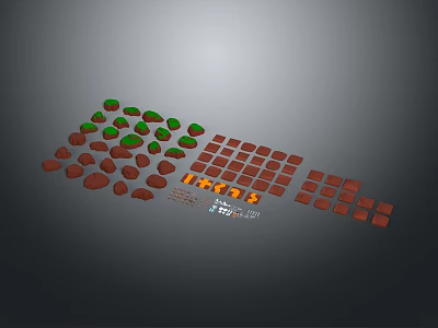 Various Colored Ceramic Floor Tiles with Different Shapes for Home Interior Design 3d model