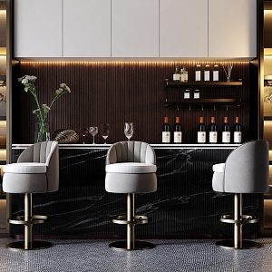 Modern Bar Chair Combination Bar Counter 3d model