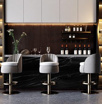 Modern Bar Chair Combination Bar Counter 3d model