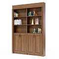 Wooden Bookcase With Multiple Shelves Holding Books And Decorative Figurines For Home