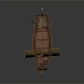 Traditional Wooden Sailing Boat Model With Bamboo Sail And Intricate Hull Structure