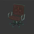 Leather Office Chair With Quilted Diamond Pattern Metal Armrests And Five-Star Caster Base