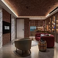 American Style Wine Cellar Bar Wine Tasting Area Industrial Style Liquor Famous Wine Combination Red Wine Combination Barware Bar Counter Area Meeting Area Sofa Combination Bar Chair 3d model