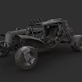 Rugged Modified Off Road Car With Large Tires And Exposed Machinery