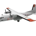 White And Red Twin Engine Propeller Airplane With AK Marking And Emblem 3d model