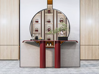 New Chinese-style End View Table Entrance Cabinet 3d model