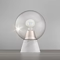 Stylish Modern Table Lamps With Transparent Glass Shades And Marble Metal Bases