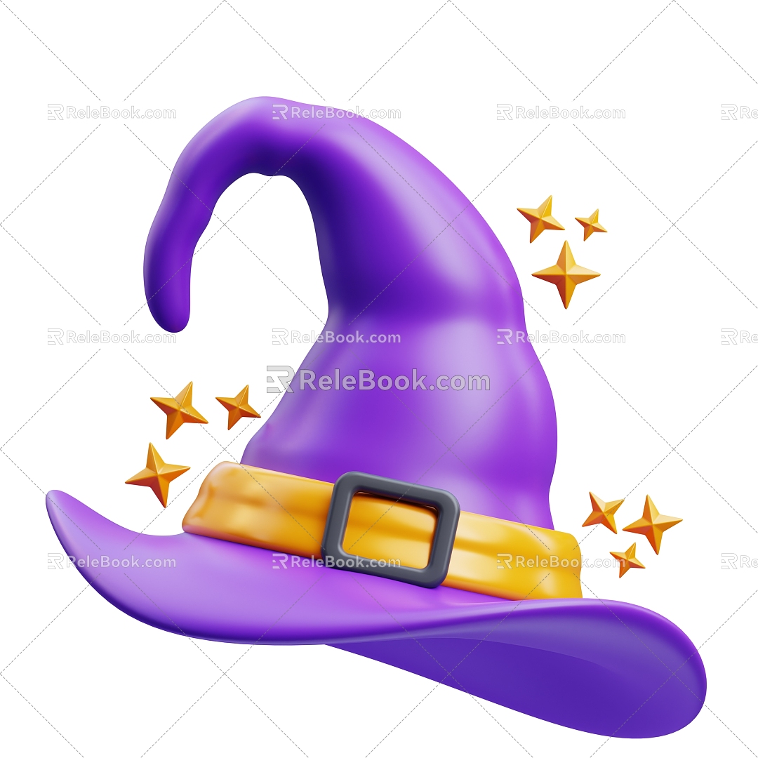 Modern Halloween Hat Witch Hat Cartoon Hat 3d model