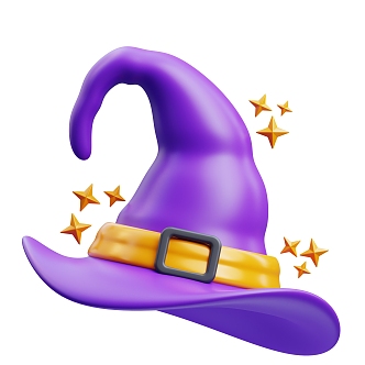 Modern Halloween Hat Witch Hat Cartoon Hat 3d model