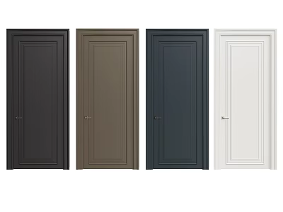 Flush Doors in Black Brown Navy and White Modern Sleek Design for Home Interior 3d model