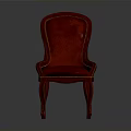 Elegant Red Leather Chair With Classic Design Curved Legs And Decorative Stitching