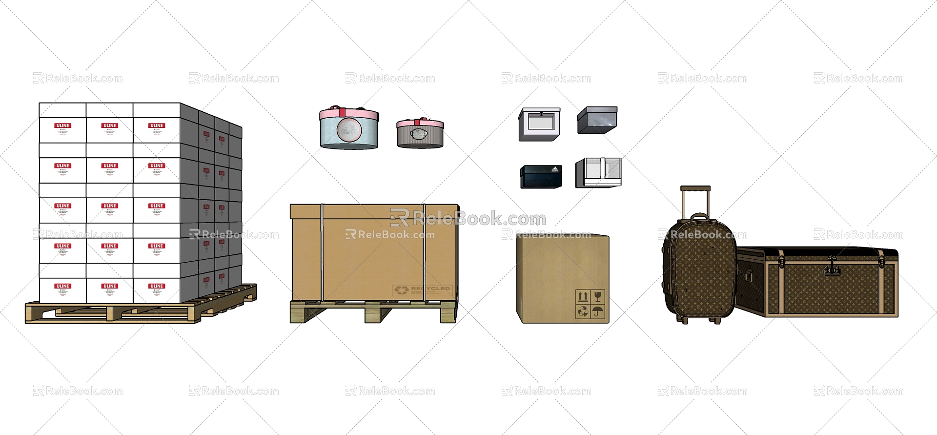 Modern Box Carton Box Express Box Shoe Box Dustproof Shoe Cabinet Cake Box model