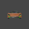 Orange Convertible Sports Car with Sleek Body Black Wheels and Open Top Design