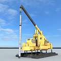 Yellow Industrial Crawler Crane With Pile Driving Boom And Operator Cab