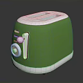 Green Retro Electric Toaster With Chrome Accents And Classic Design