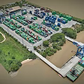 Modern Port Container Port Terminal Scan Terminal 3d model