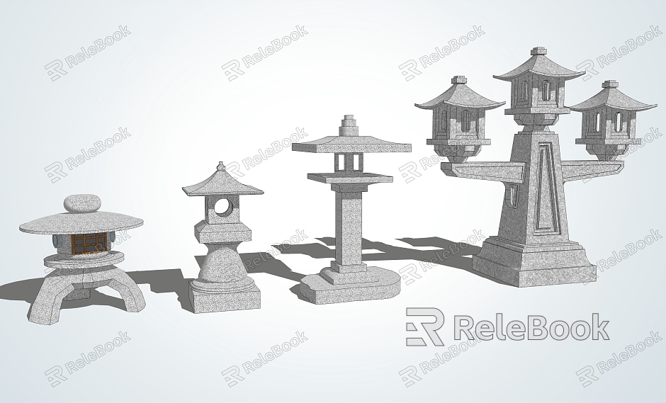 Chinese landscape lamp Zen stone lamp model