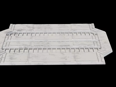 Heavy Duty Industrial Metal Platform With Parallel Support Bars For Machinery 3d model
