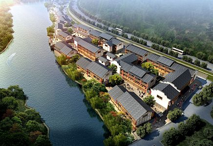 New Chinese Commercial Resort 3d model